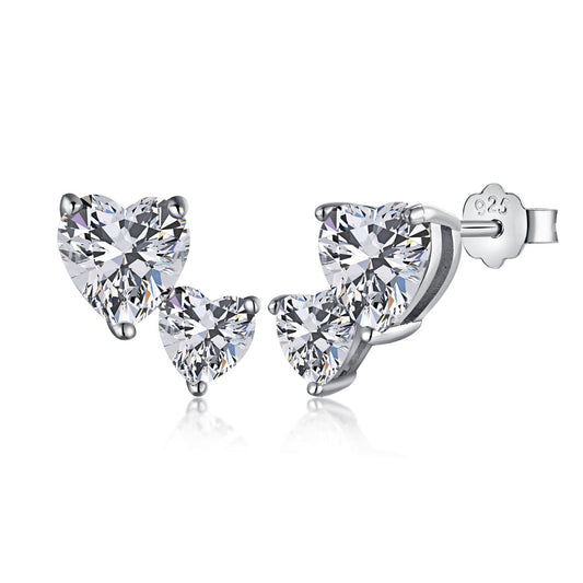 [Rosla]Double Heart-Shape Classic Princess Style Earrings