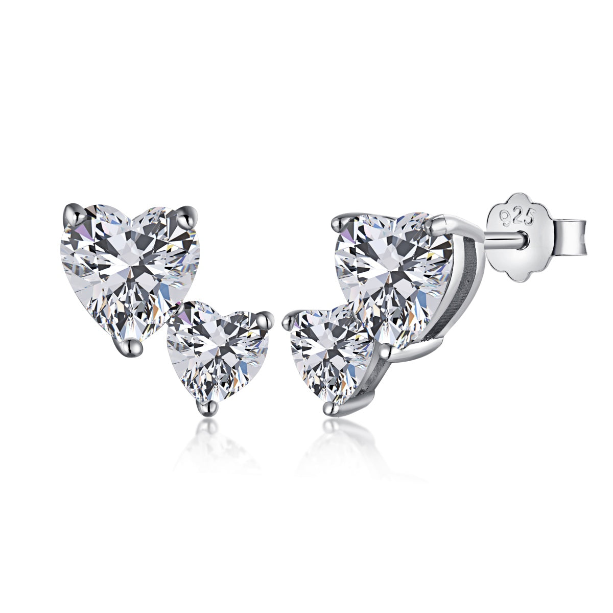 [Rosla]Double Heart-Shape Classic Princess Style Earrings