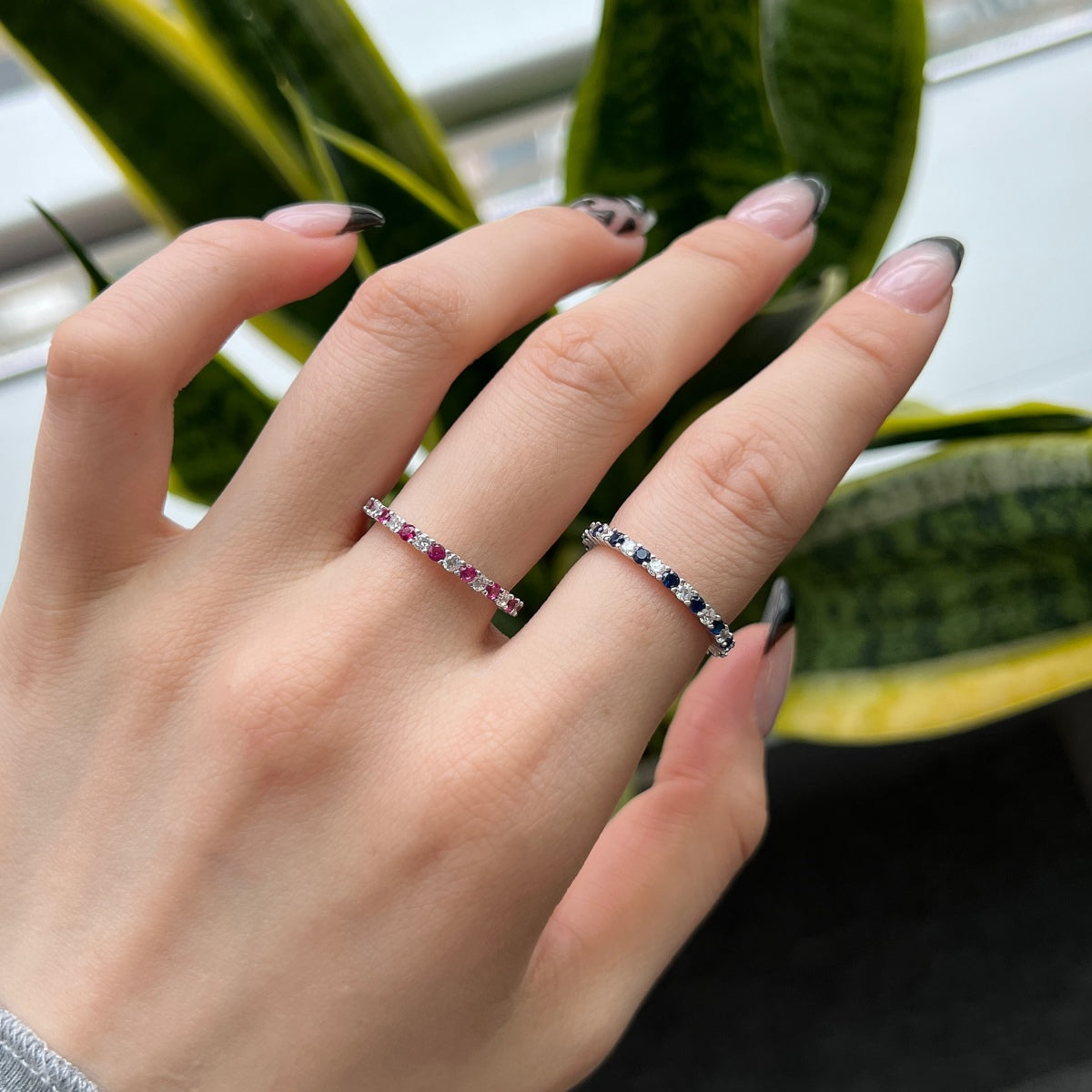 [Rosla]Exquisite Colorful Round Cut Tennis Ring