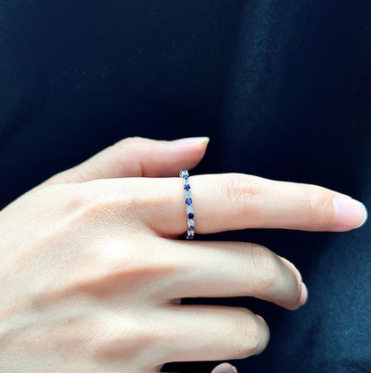 [Rosla]Exquisite Colorful Round Cut Tennis Ring