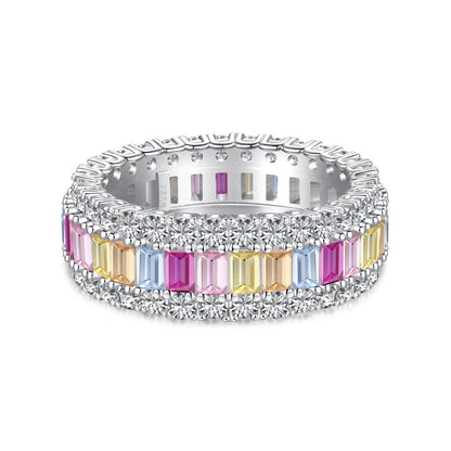 [Rosla]Dainty Colorful Radiant Cut Daily Ring