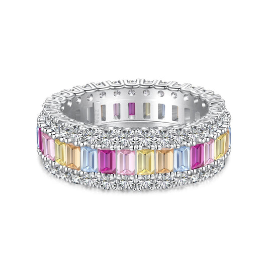 [Rosla]Dainty Colorful Radiant Cut Daily Ring
