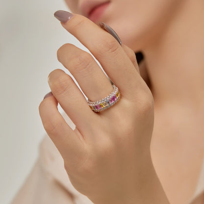 [Rosla]Dainty Colorful Radiant Cut Daily Ring
