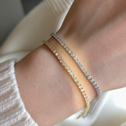 [Rosla]Radiant Shinning Princess Cut Tennis Bracelet
