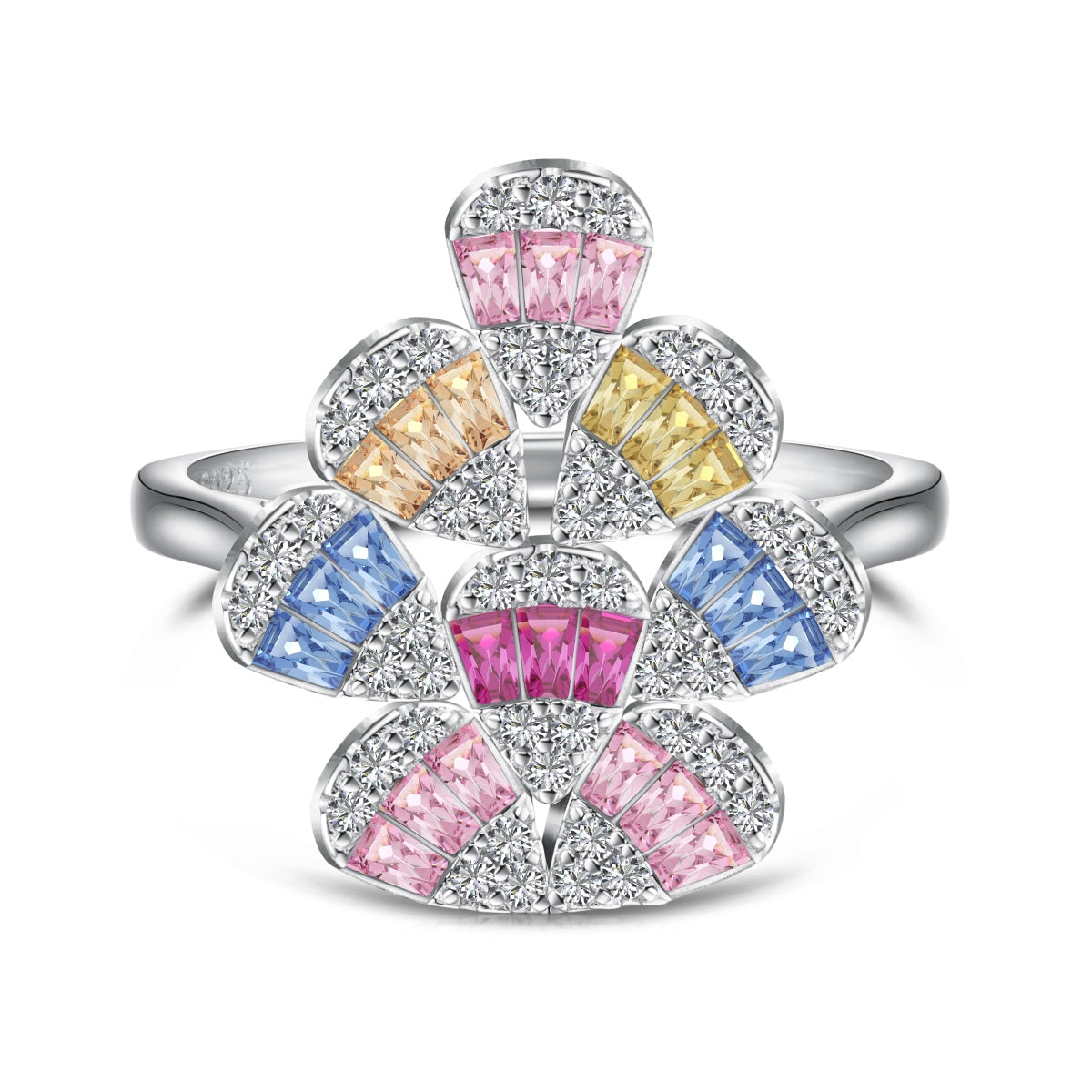 [Rosla]Sparkling Colorful Water Drop Shape Daily Ring