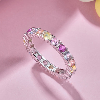 [Rosla]Dazzling Lustrous Round Cut Tennis Ring