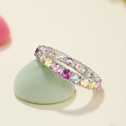 [Rosla]Dazzling Lustrous Round Cut Tennis Ring