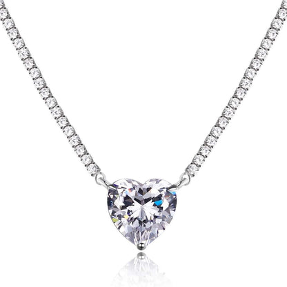 [Rosla]8.0 Carat Versatile Colorful Sweet Heart-Shaped Tennis Necklace