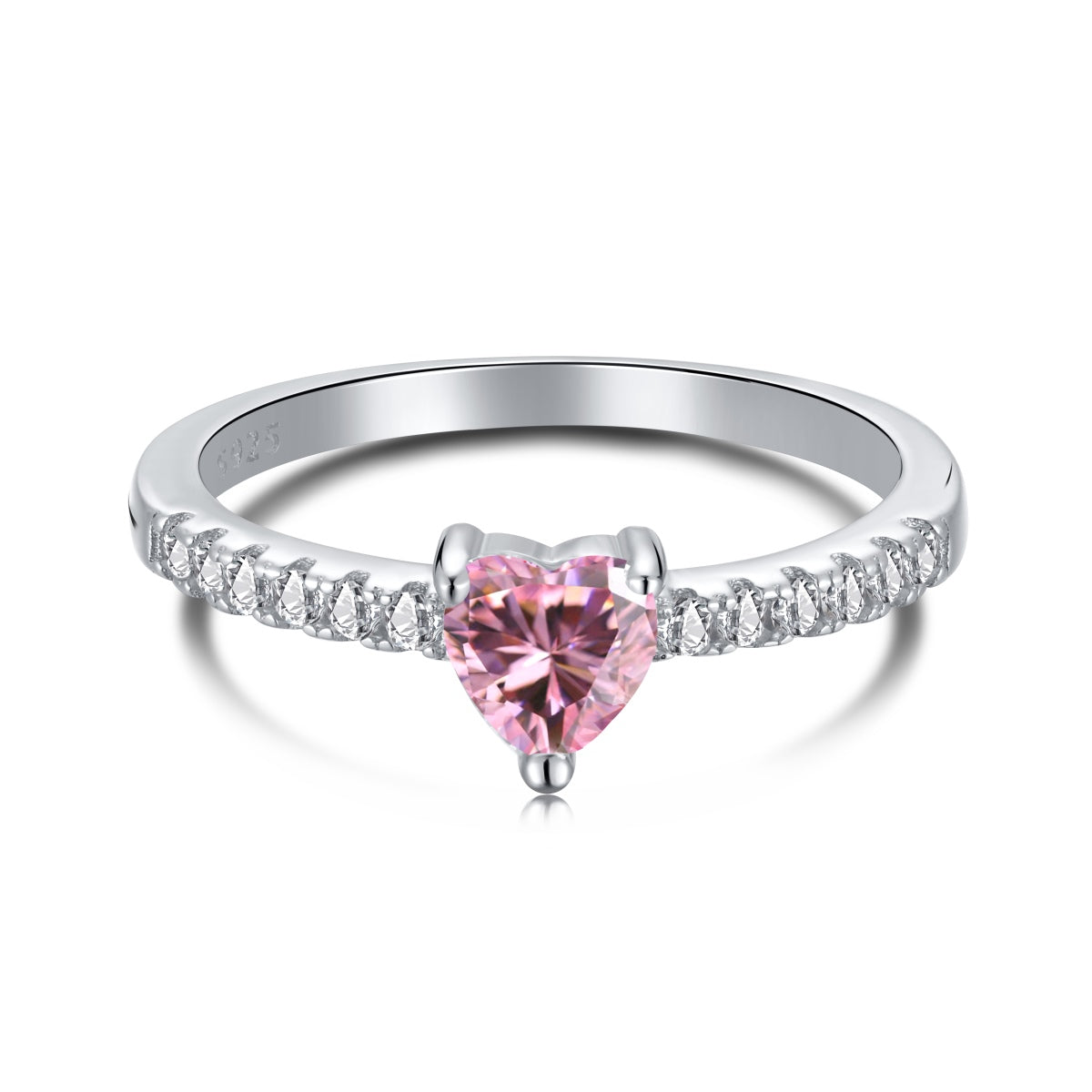 [Rosla]0.5 Carat CaratEternity Charming Heart Shape Lover Ring
