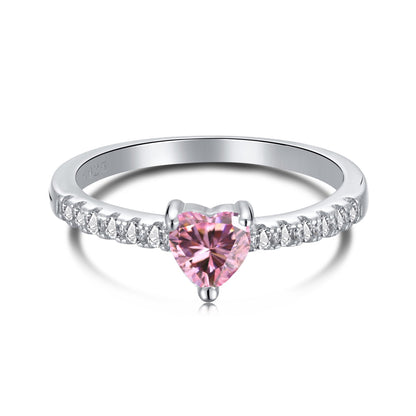 [Rosla]0.5 Carat CaratEternity Charming Heart Shape Lover Ring