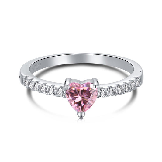 [Rosla]0.5 Carat CaratEternity Charming Heart Shape Lover Ring