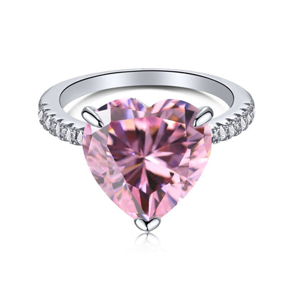 [Rosla]6.0 Carat Luxurious Sparkling Romantic Heart Cut Lover Ring