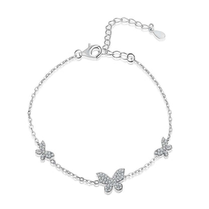[Rosla]Delicate Butterfly Pendant Bracelet