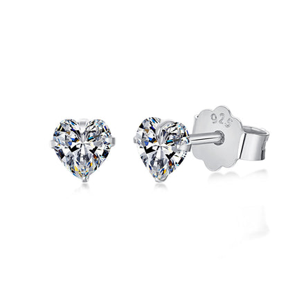 [Rosla]Sparkling Heart Shaped Simple Earrings
