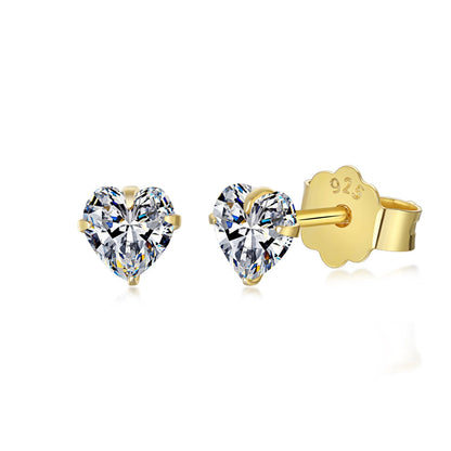 [Rosla]Sparkling Heart Shaped Simple Earrings