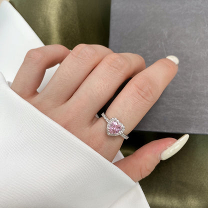 [Rosla]Eternity Splashy Romantic Heart Shape Lover Ring