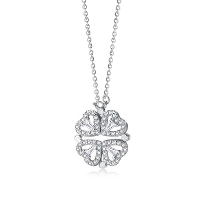 [Rosla]Ornate Heart Cut Flower Shape Necklace