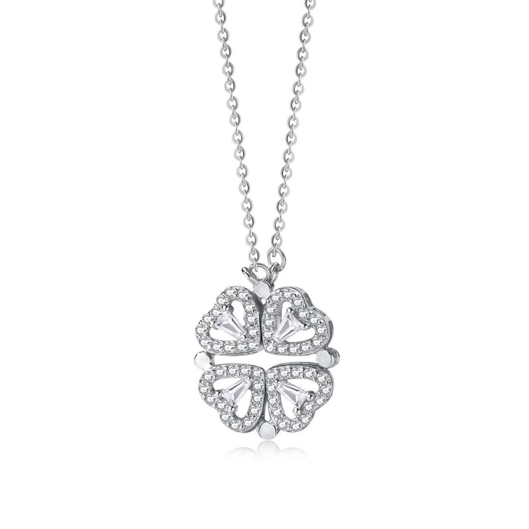 [Rosla]Ornate Heart Cut Flower Shape Necklace