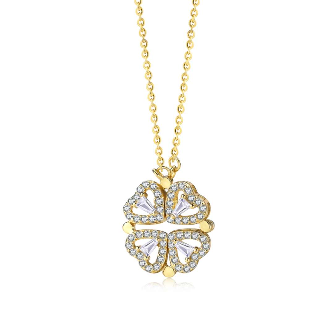 [Rosla]Ornate Heart Cut Flower Shape Necklace