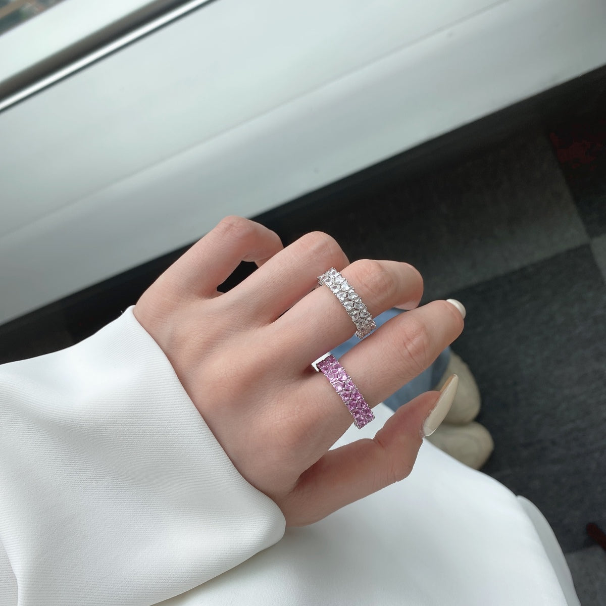 [Rosla]Sparkling Full Heart Ring