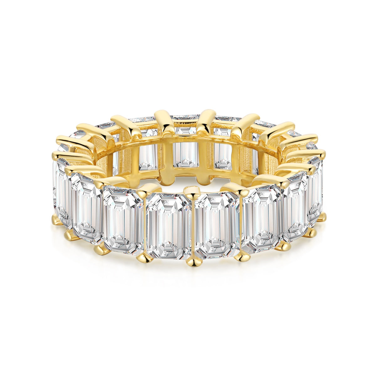 [Rosla]0.75 Carat Elegant Emerald Cut Tennis Ring