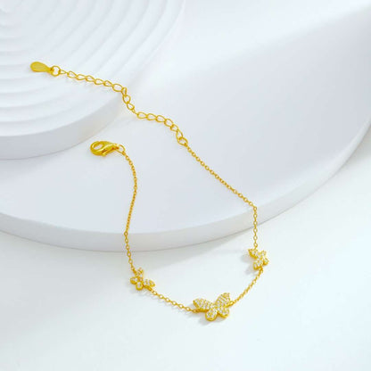 [Rosla]Delicate Butterfly Pendant Bracelet