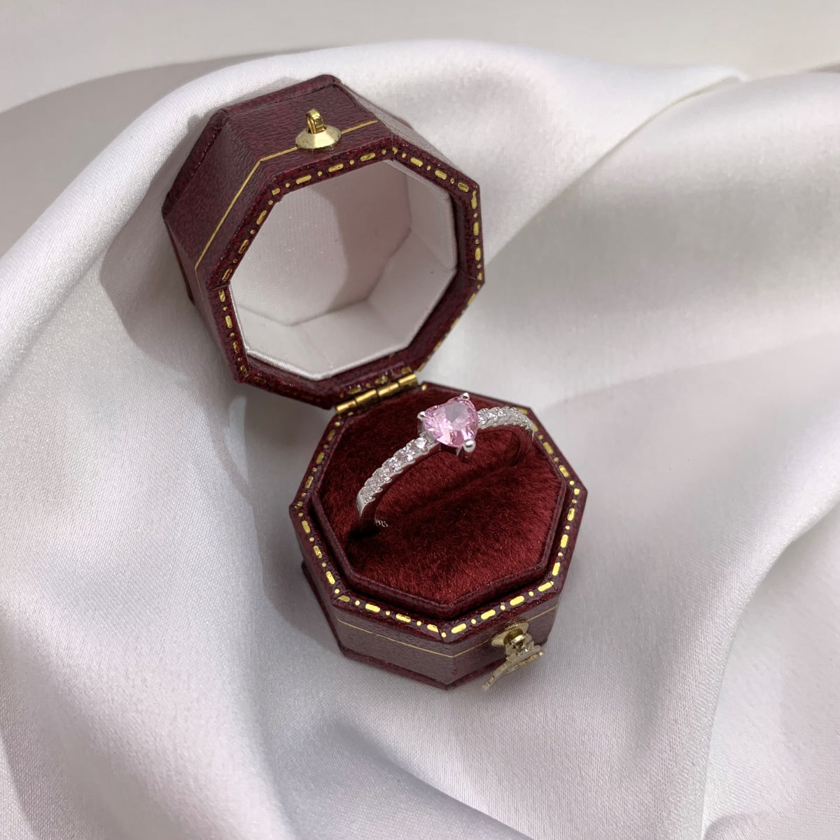 [Rosla]0.5 Carat CaratEternity Charming Heart Shape Lover Ring