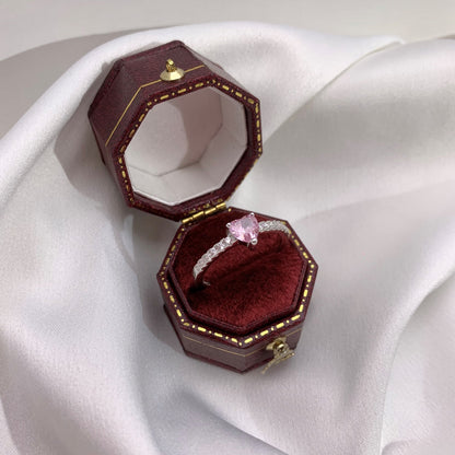 [Rosla]0.5 Carat CaratEternity Charming Heart Shape Lover Ring