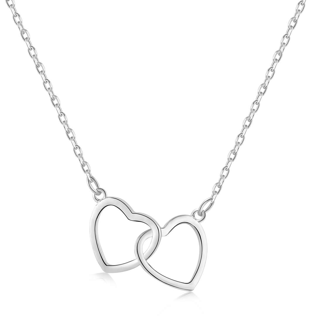 [Rosla]Sterling Silver Love Double Ring Necklace
