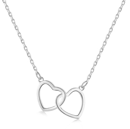 [Rosla]Sterling Silver Love Double Ring Necklace