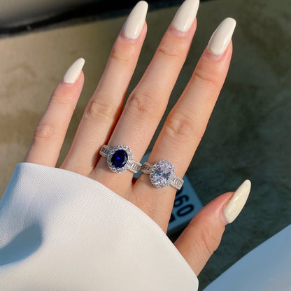 [Rosla]1.5 Carat Dazzling Charming Oval Cut Banquet Ring