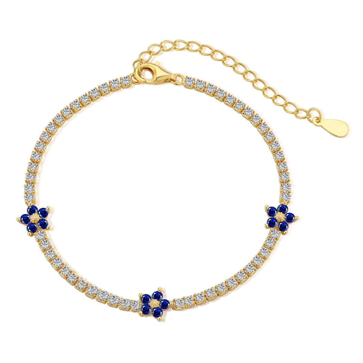 [Rosla]Sparkling Flower Shape Tennis Bracelet