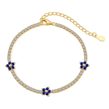 [Rosla]Sparkling Flower Shape Tennis Bracelet