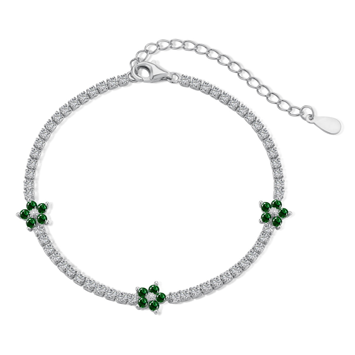 [Rosla]Sparkling Flower Shape Tennis Bracelet