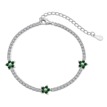 [Rosla]Sparkling Flower Shape Tennis Bracelet