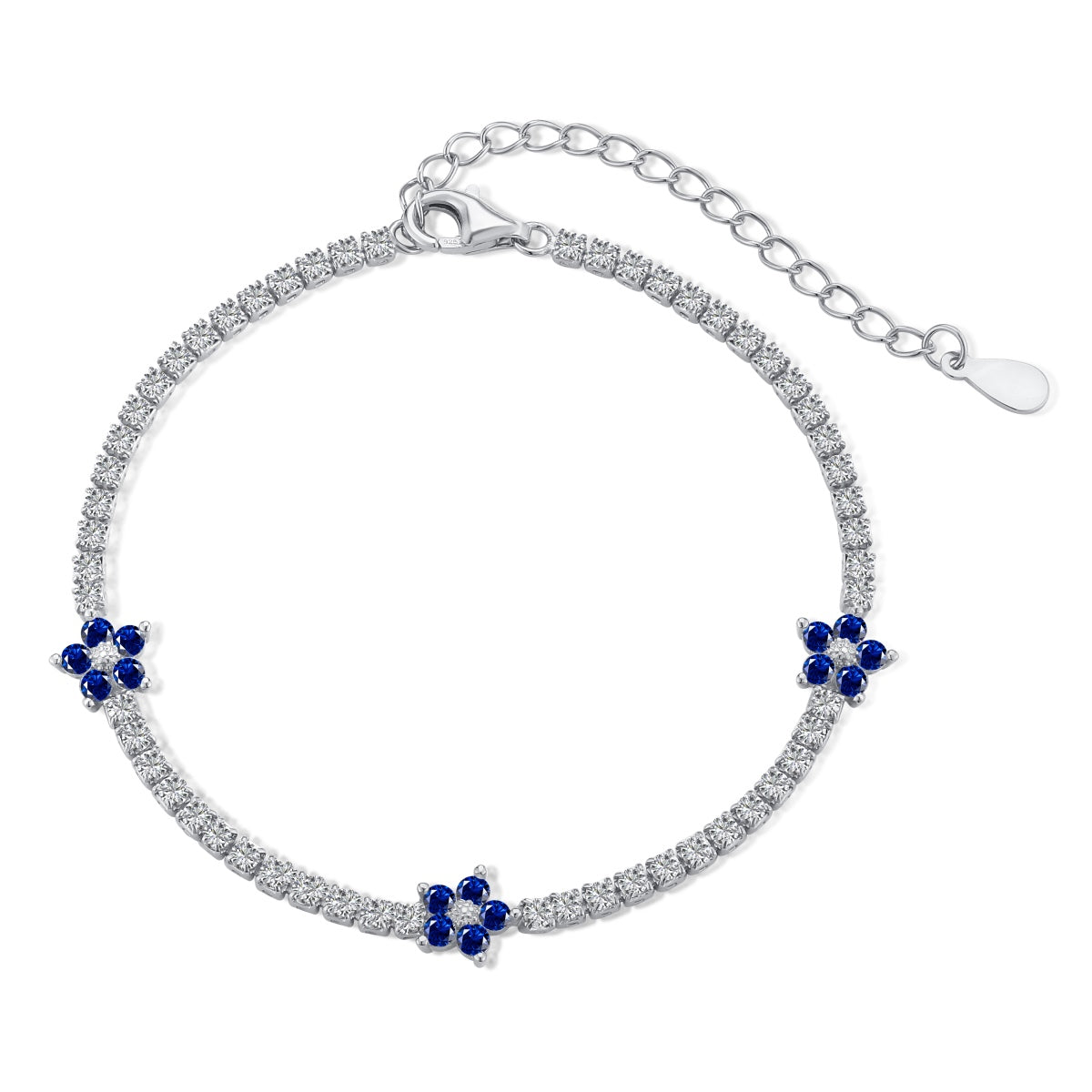 [Rosla]Sparkling Flower Shape Tennis Bracelet