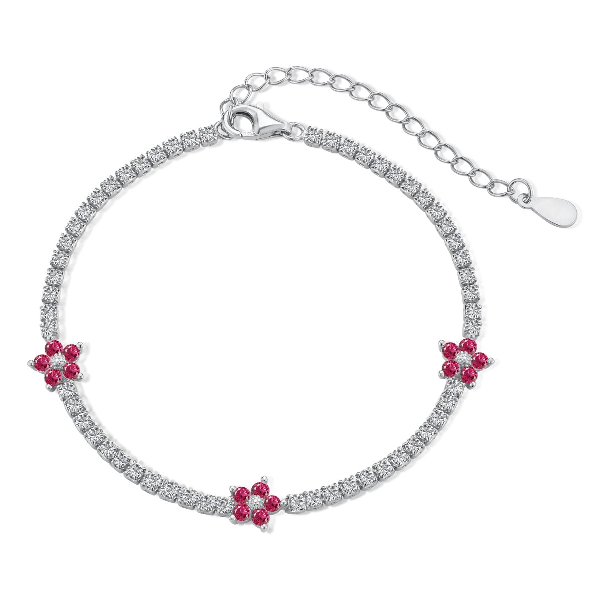 [Rosla]Sparkling Flower Shape Tennis Bracelet