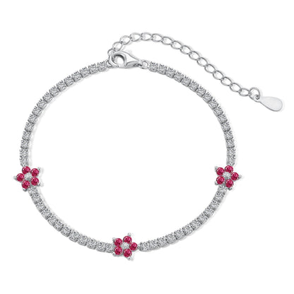 [Rosla]Sparkling Flower Shape Tennis Bracelet