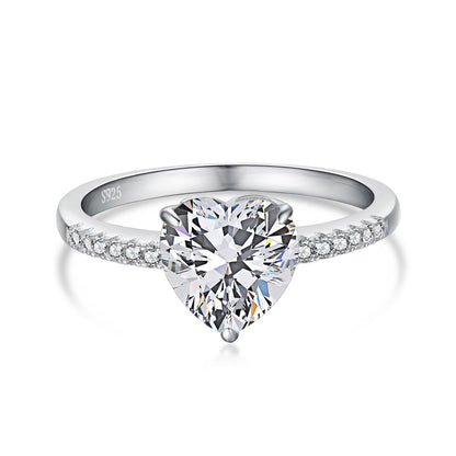 [Rosla]2.0 Carat Dazzling Lustrous Heart Cut Lover Ring
