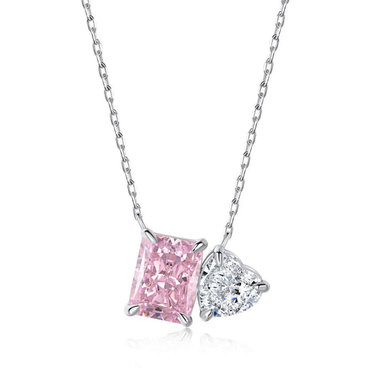 [Rosla]Dazzling Square & Heart Shape Necklace