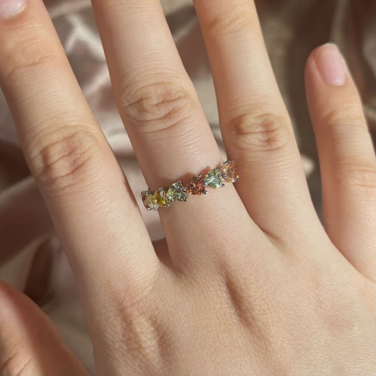 [Rosla]0.25 Carat Radiant Romance Heart Cut Lover Ring