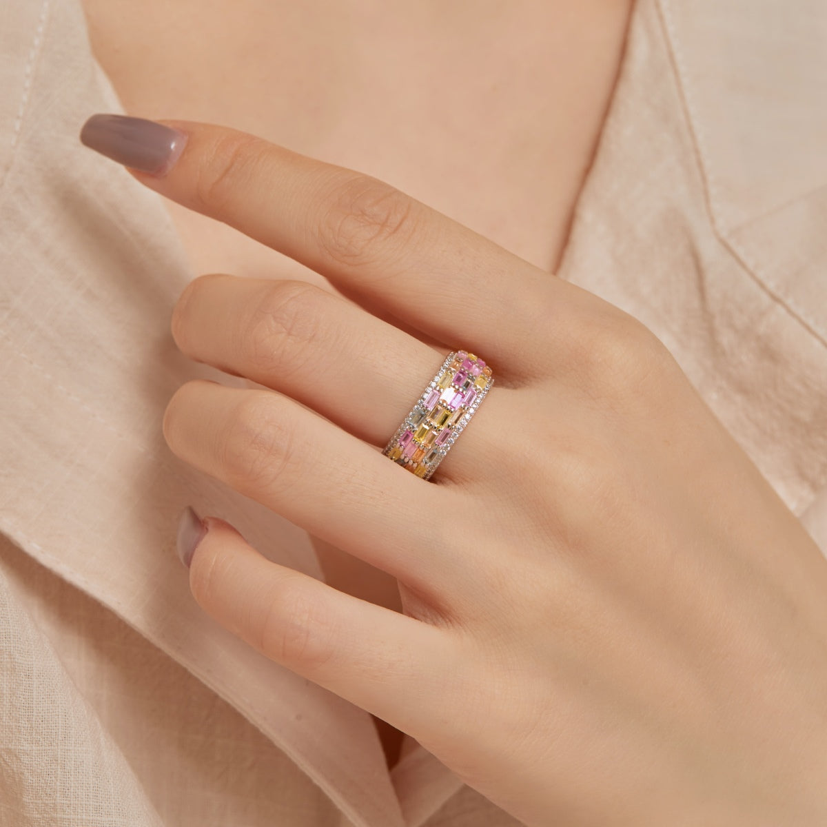 [Rosla]Radiant Colorful Radiant Cut Daily Ring