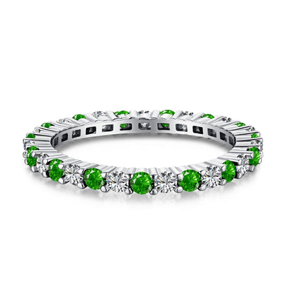 [Rosla]Exquisite Colorful Round Cut Tennis Ring