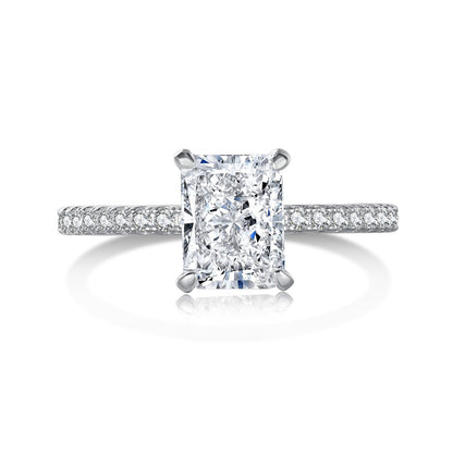 [Rosla]2.0 Carat Dazzling Sparkling Radiant Cut Party Ring