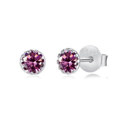 [Rosla]Sparkling Colorful Round Shape Earrings