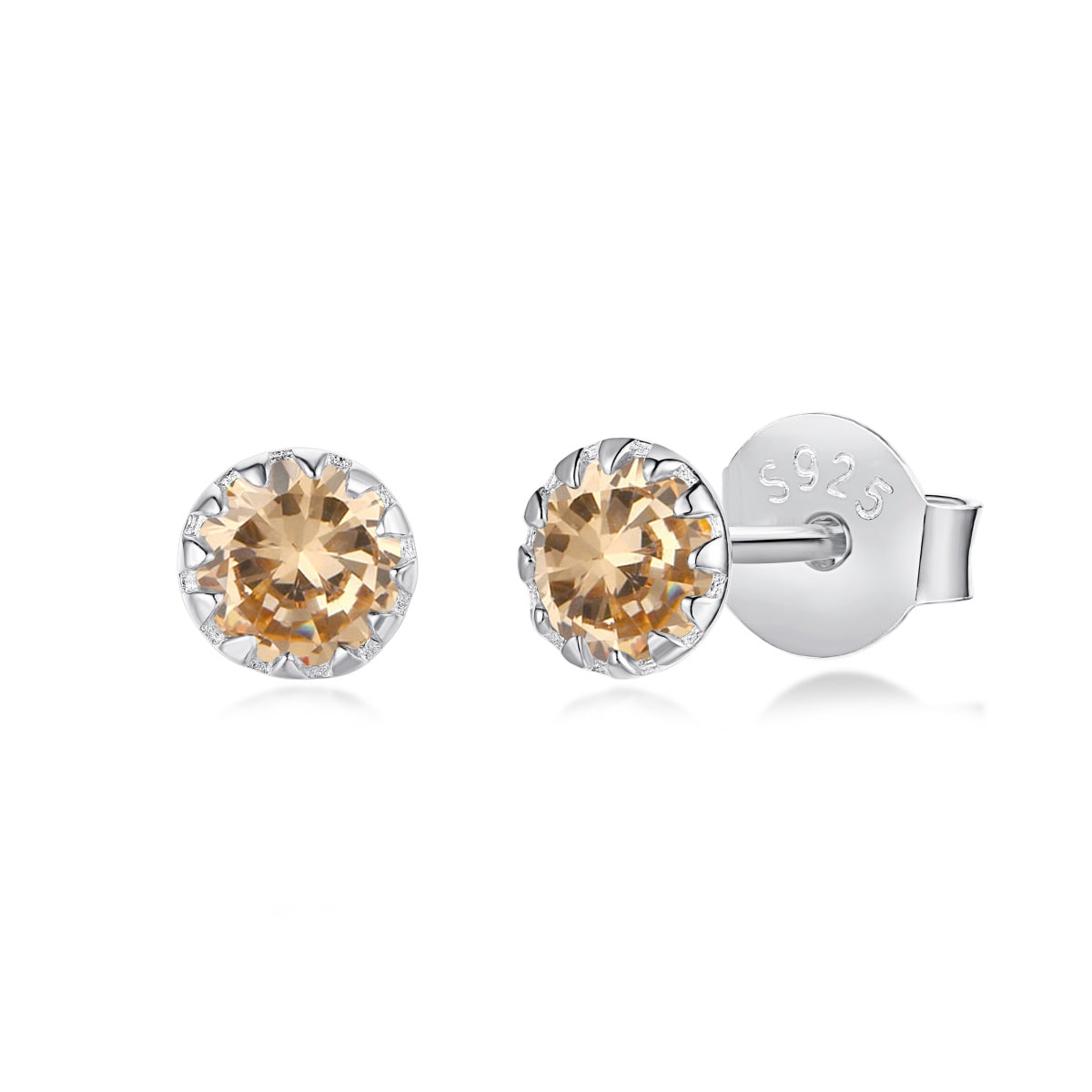 [Rosla]Sparkling Colorful Round Shape Earrings