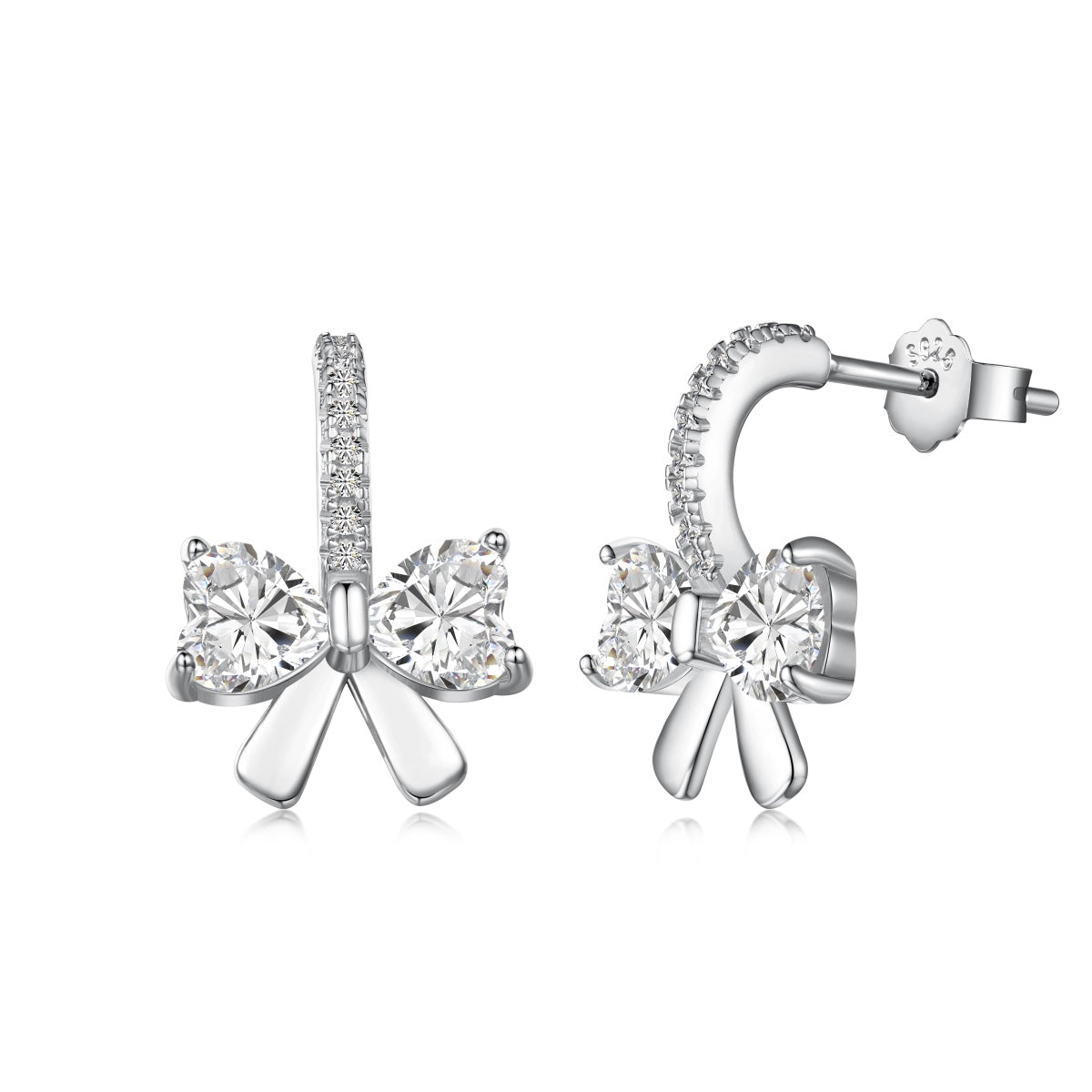 [Rosla]Exquisite Earrings With Heart-Shaped Bow Design
