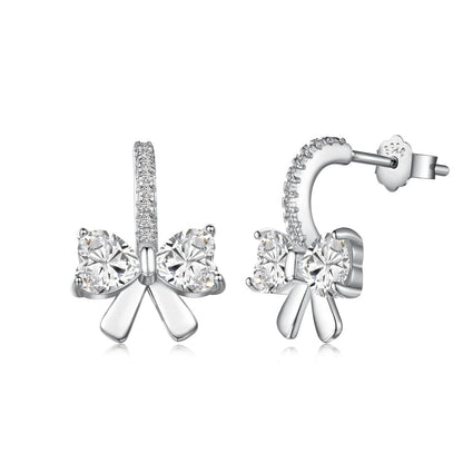[Rosla]Exquisite Earrings With Heart-Shaped Bow Design