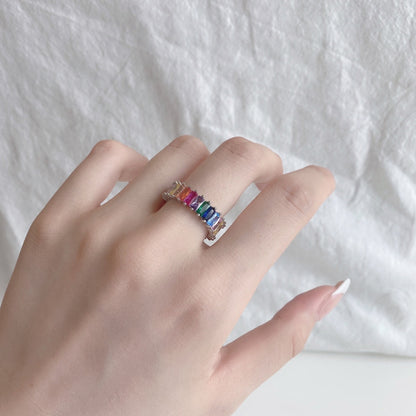 [Rosla]Unique Colorful Radiant Cut RIng