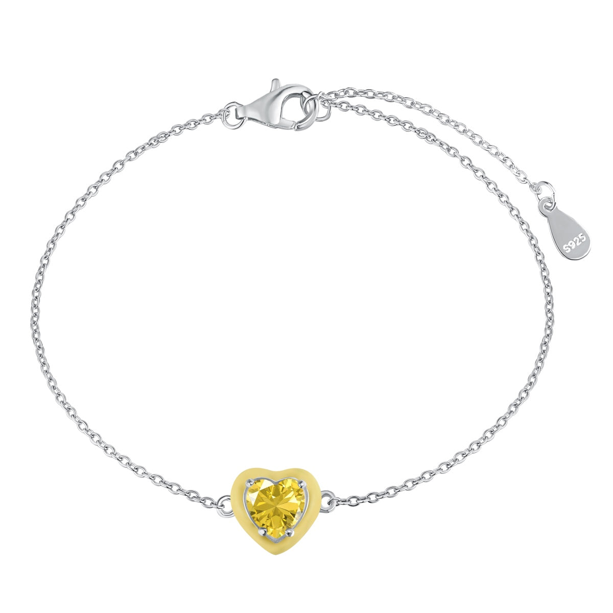[Rosla]Sparkling Romantic Heart Shape Lover Bracelet